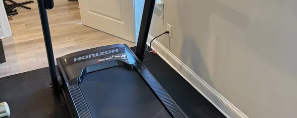 Treadmill assembled and tested in a bright room