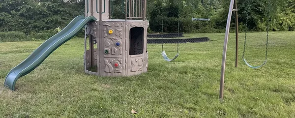 Playground tower and swing set built
