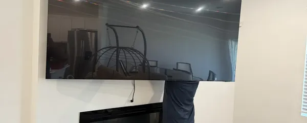 Mounting a television above a linear fireplace
